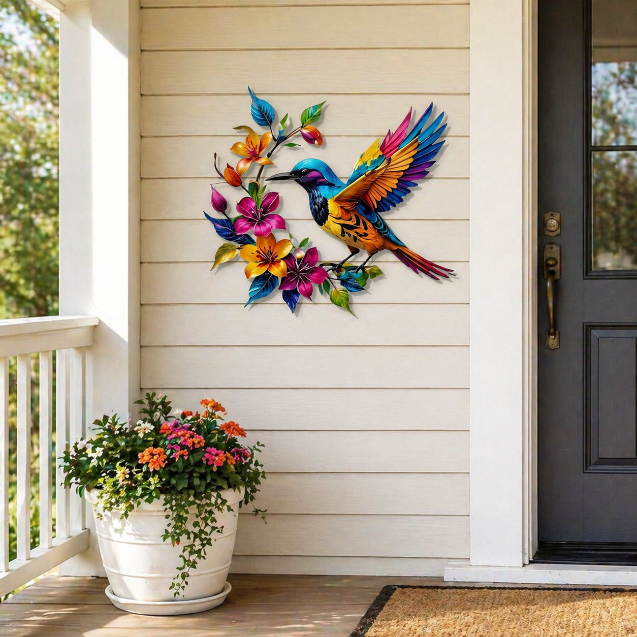 🔥2026 Hot Sale - 🐦Hummingbird Bloom Metal Wall Art