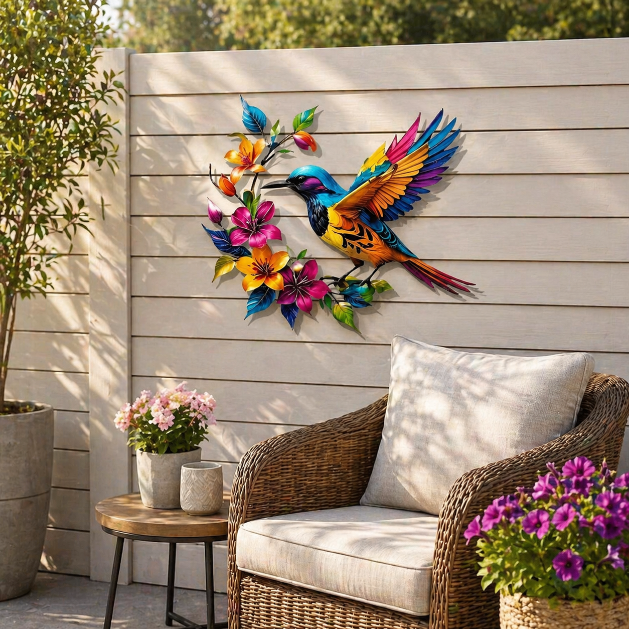 🔥2026 Hot Sale - 🐦Hummingbird Bloom Metal Wall Art