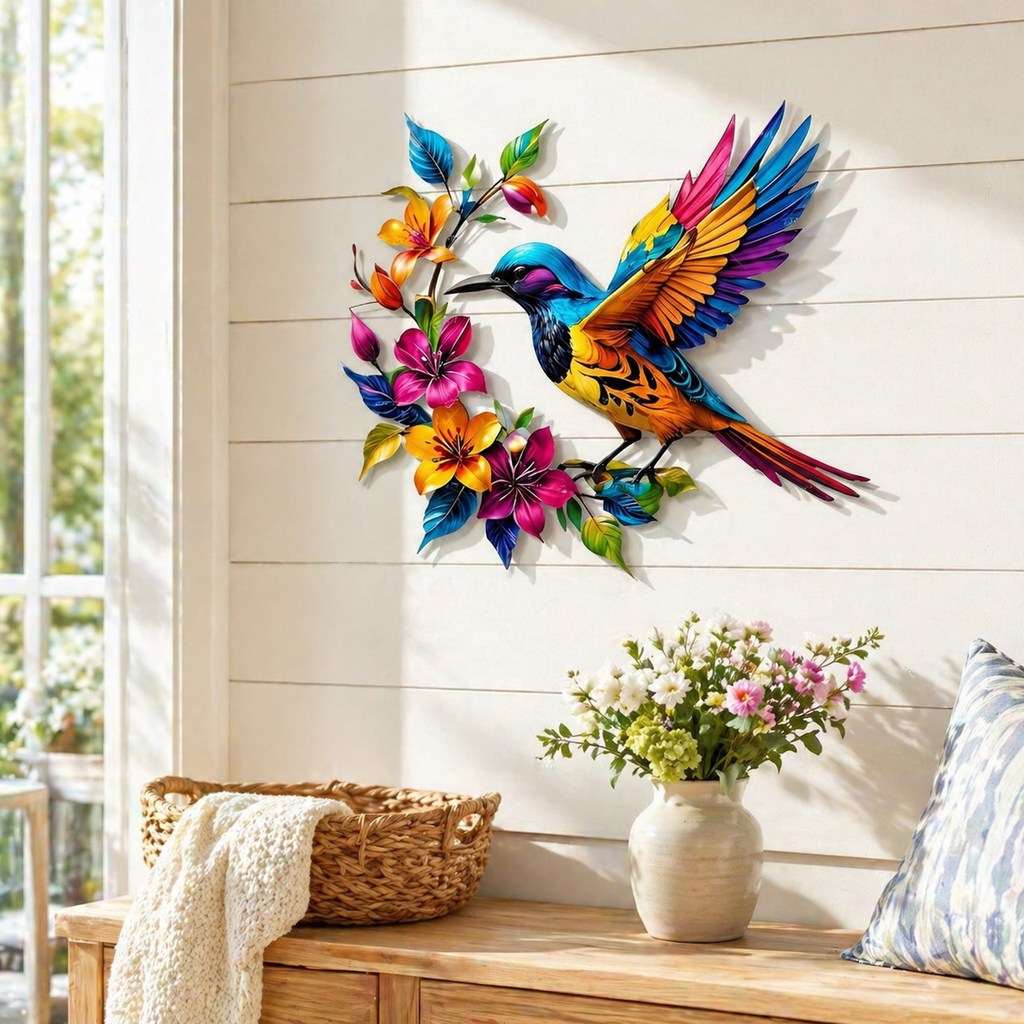 🔥2026 Hot Sale - 🐦Hummingbird Bloom Metal Wall Art