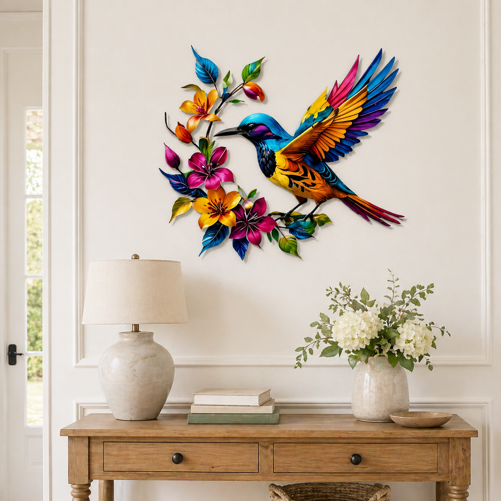 🔥2026 Hot Sale - 🐦Hummingbird Bloom Metal Wall Art