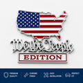We The People Patriot Flag Edition Car Emblem Metal Badge - Made in America