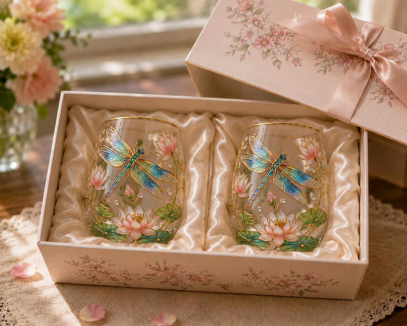 🌸🌿Garden Morning Bliss Glass Tea Cup☀️☕