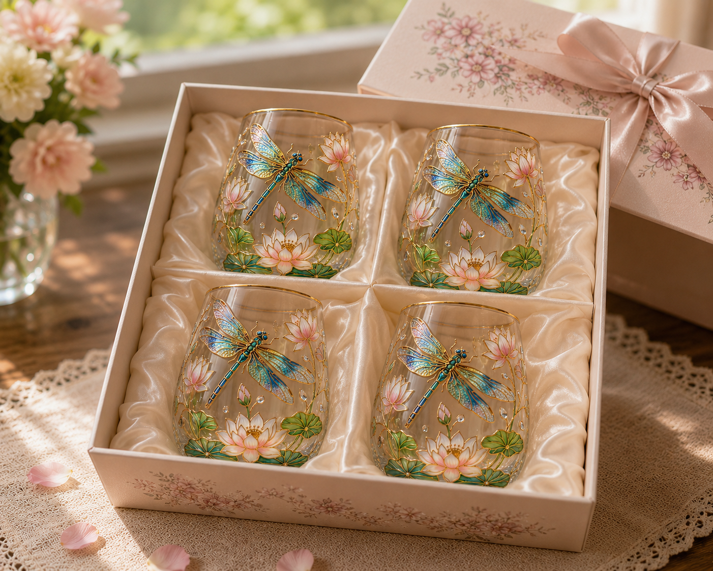 🌸🌿Garden Morning Bliss Glass Tea Cup☀️☕