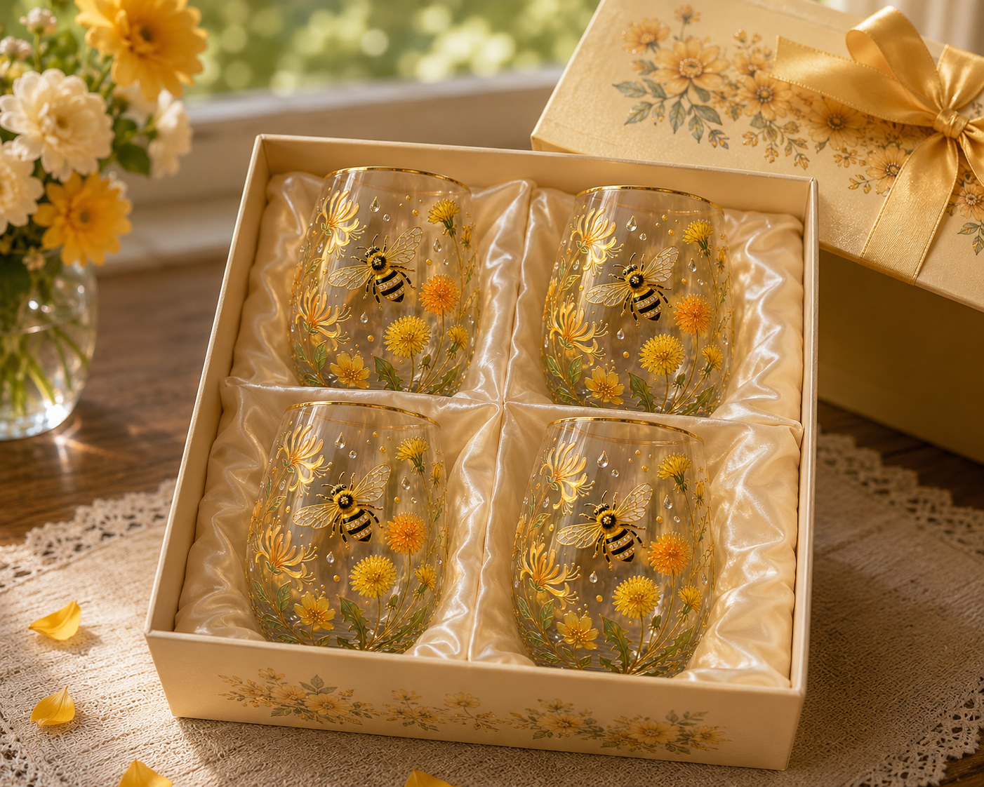 🌸🌿Garden Morning Bliss Glass Tea Cup☀️☕