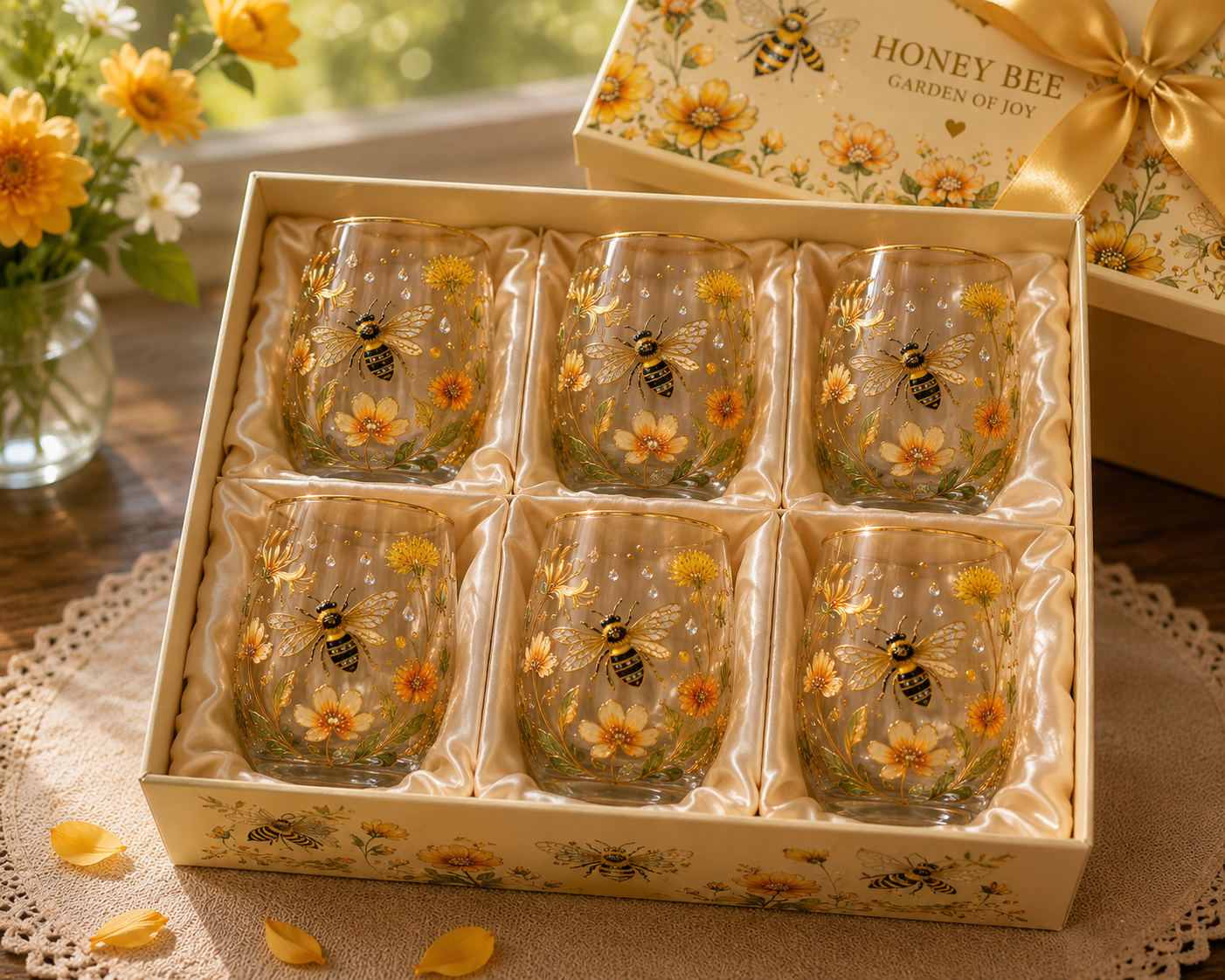 🌸🌿Garden Morning Bliss Glass Tea Cup☀️☕