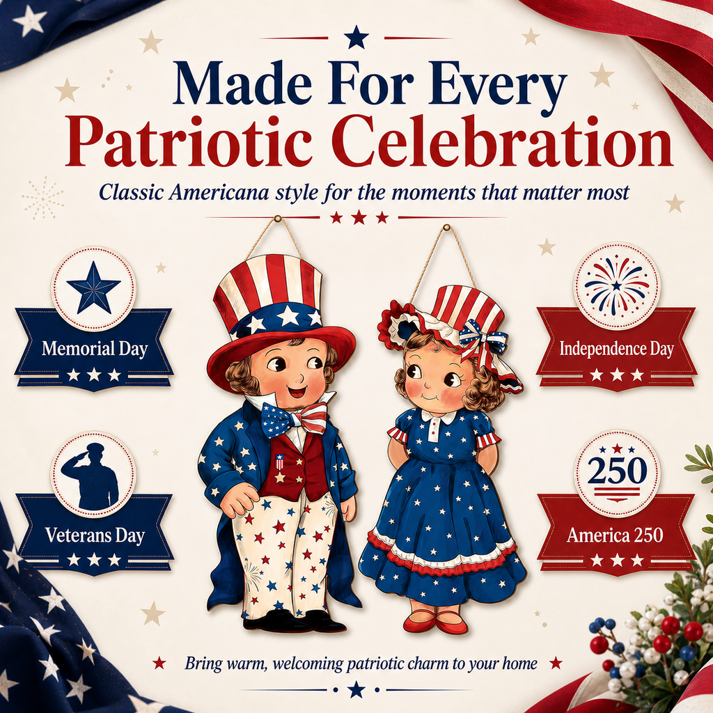 Patriotic Wooden Hanging Door Signs