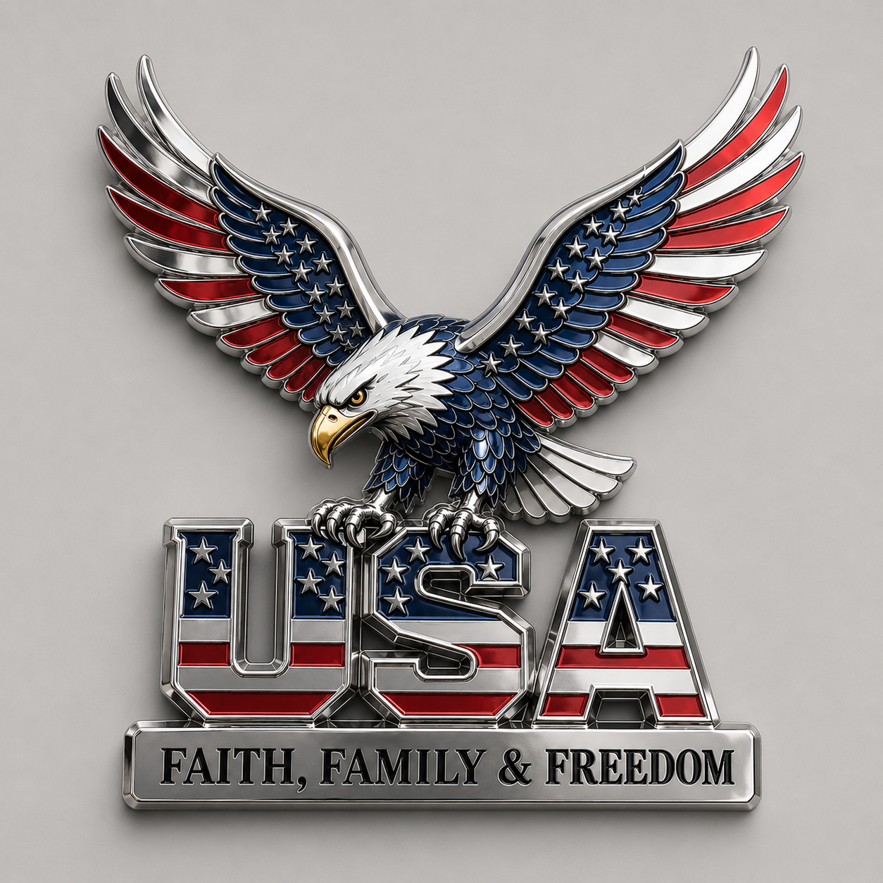 🇺🇸250th Anniversary 49% OFF - ★USA Faith, Family & Freedom★ Metal Emblem