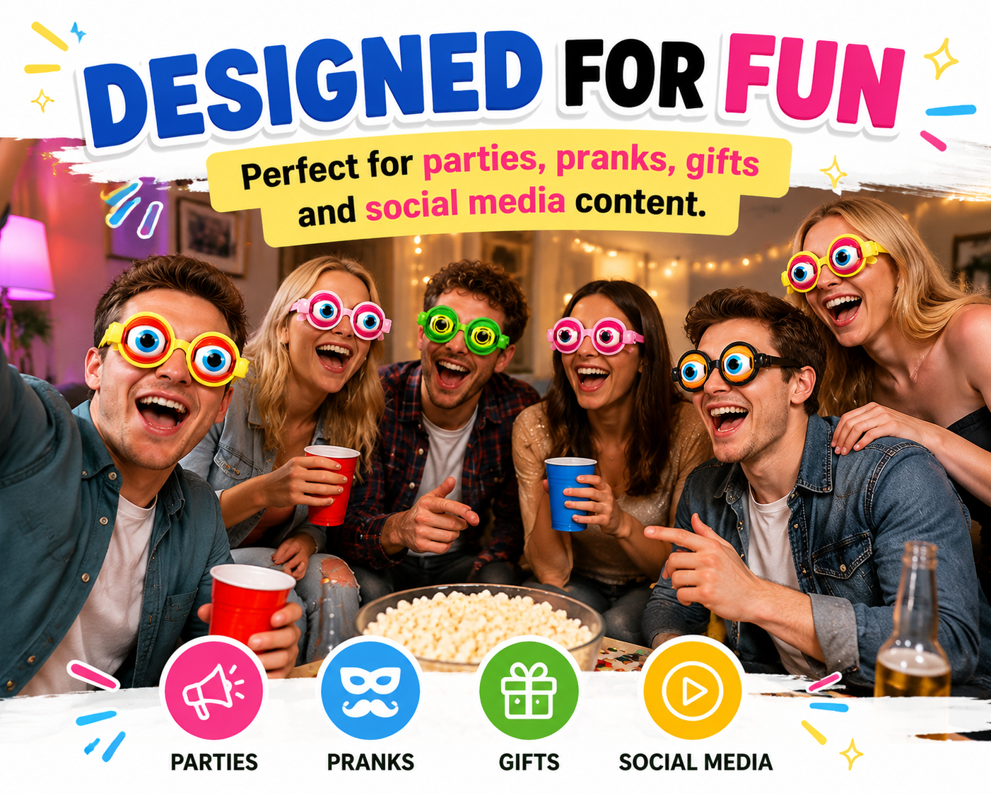 🤪 Kinetic Crazy Eyes Glasses 👓 for Instant Laughs 😂 & Party Fun