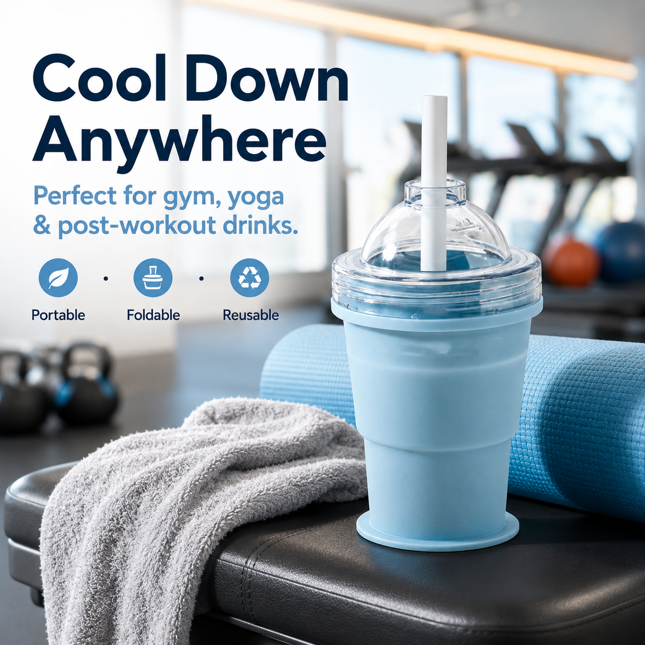 🧊 2-in-1 Ice Maker &amp; Straw Cup – Summer Cup Essential
