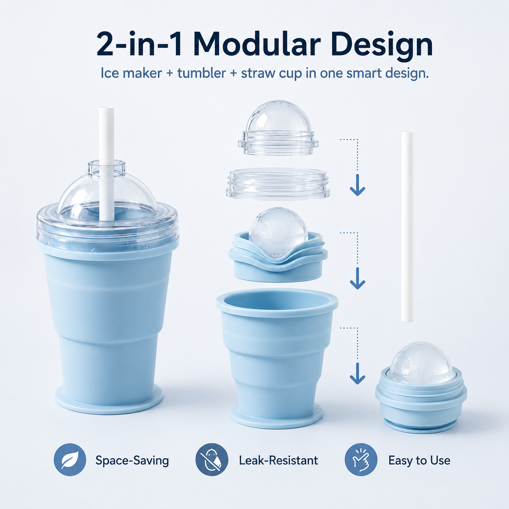 🧊 2-in-1 Ice Maker &amp; Straw Cup – Summer Cup Essential