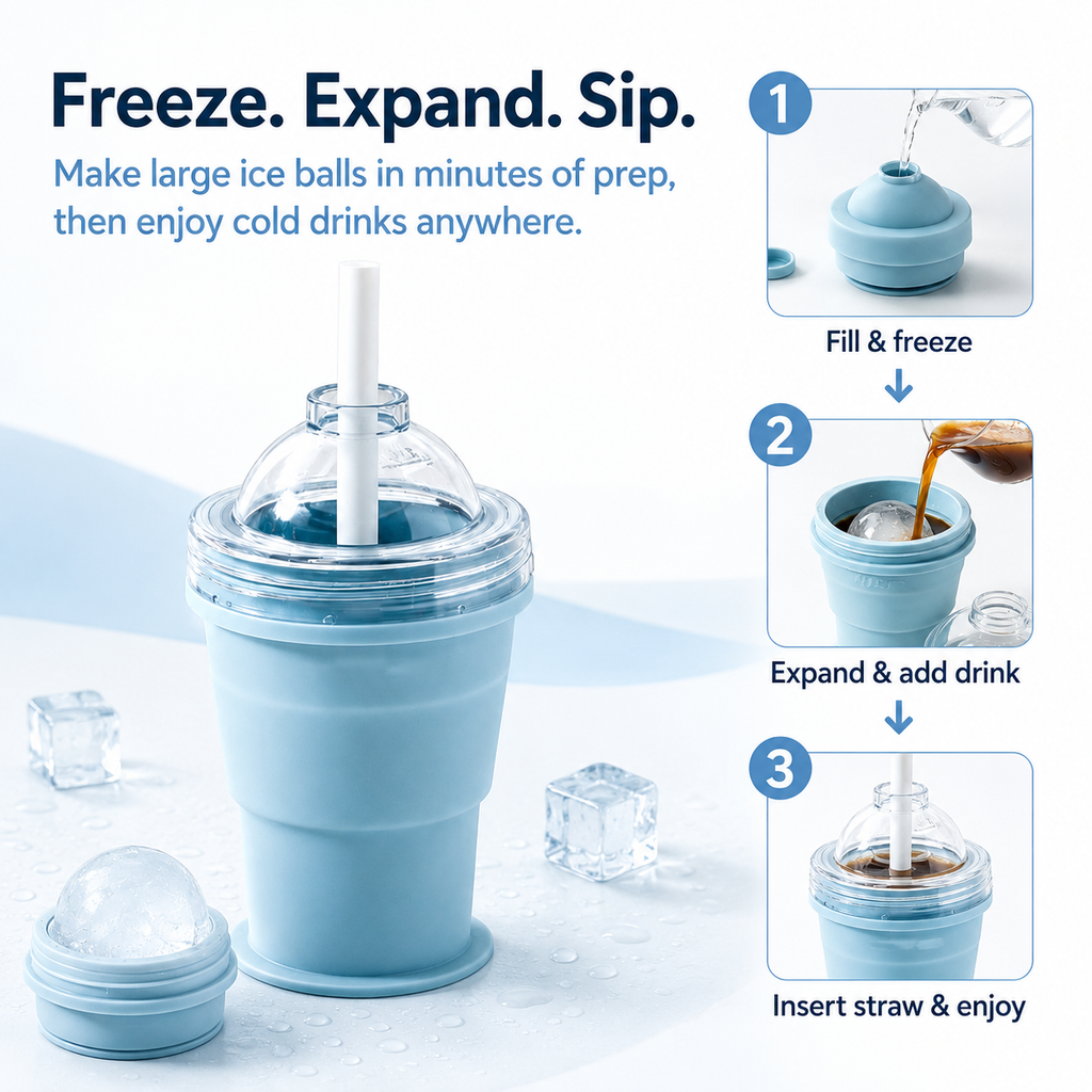 🧊 2-in-1 Ice Maker &amp; Straw Cup – Summer Cup Essential
