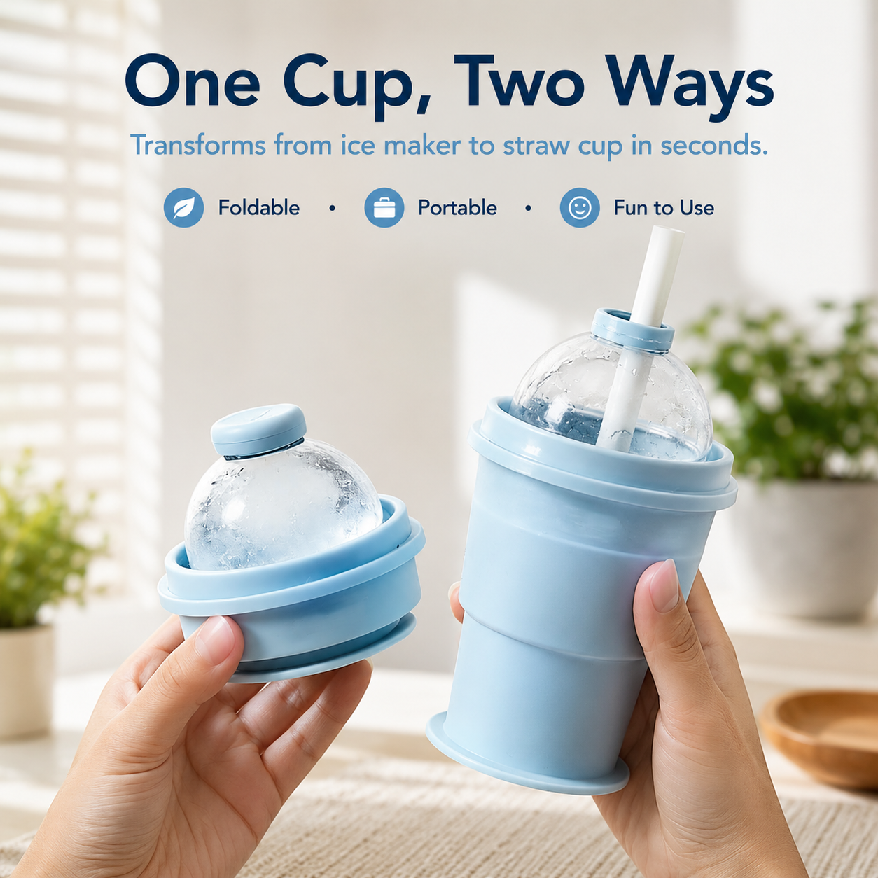 🧊 2-in-1 Ice Maker &amp; Straw Cup – Summer Cup Essential