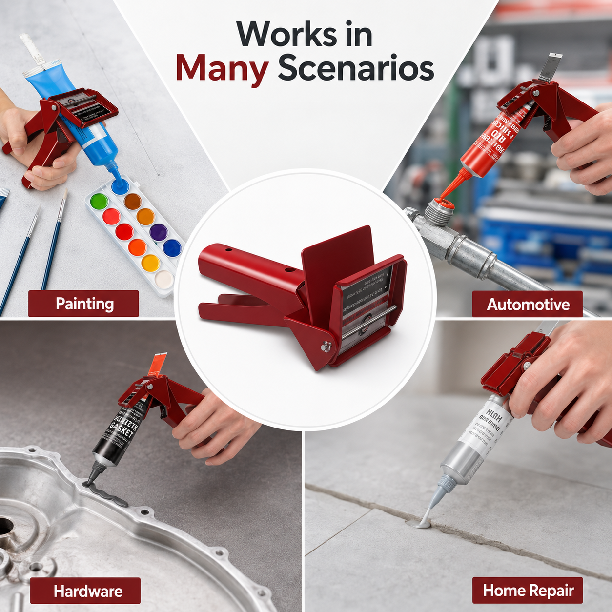 Tube Extrusion Tool - Efficient RTV and Silicone Dispenser That maximizes The use of All Material in The Tube and Prevents Material Waste