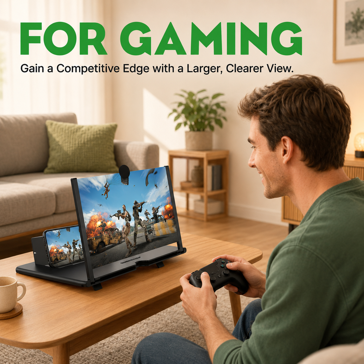 📺 14" HD Screen Magnifier – Big Screen Viewing for Any Smartphone