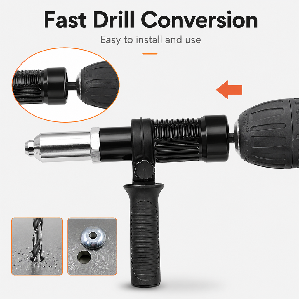 🔧Rivet Gun Adapter, Alloy Steel Electric Handle Tool