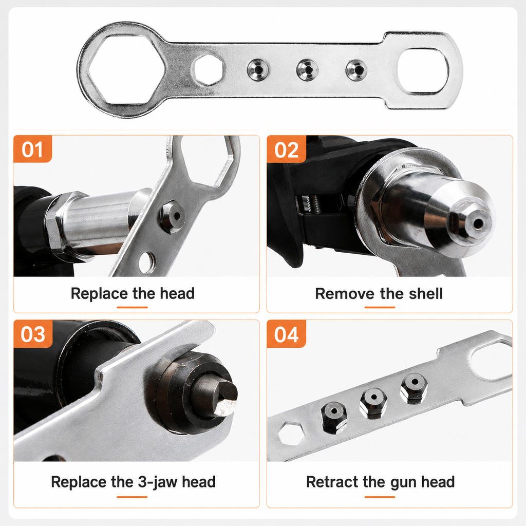 🔧Rivet Gun Adapter, Alloy Steel Electric Handle Tool
