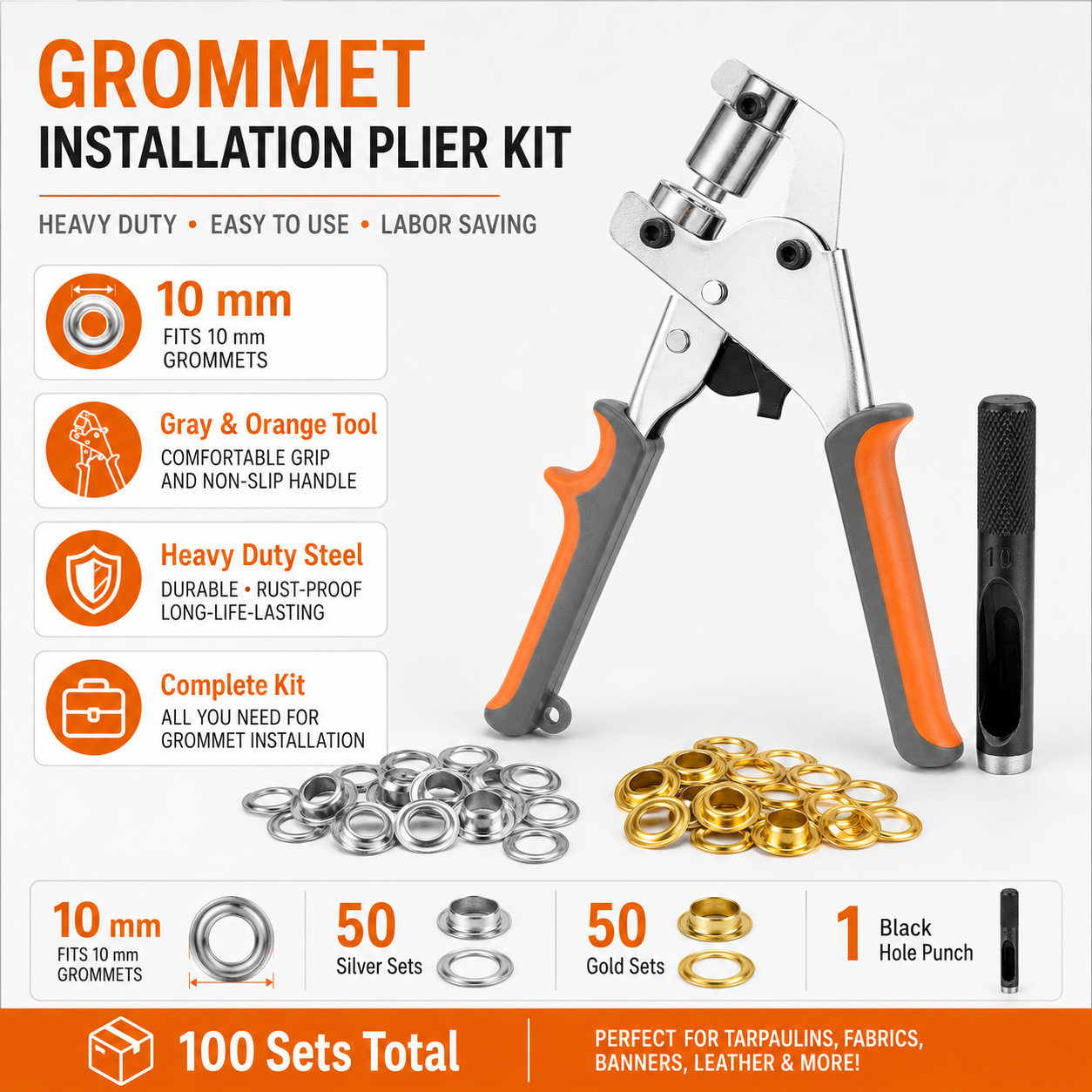 🔧 Heavy Duty Grommet Installation Set