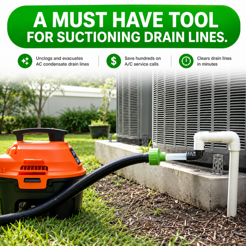 AC Drain Line Cleaner Adapter Evacuates & Unclog AC Drain Line