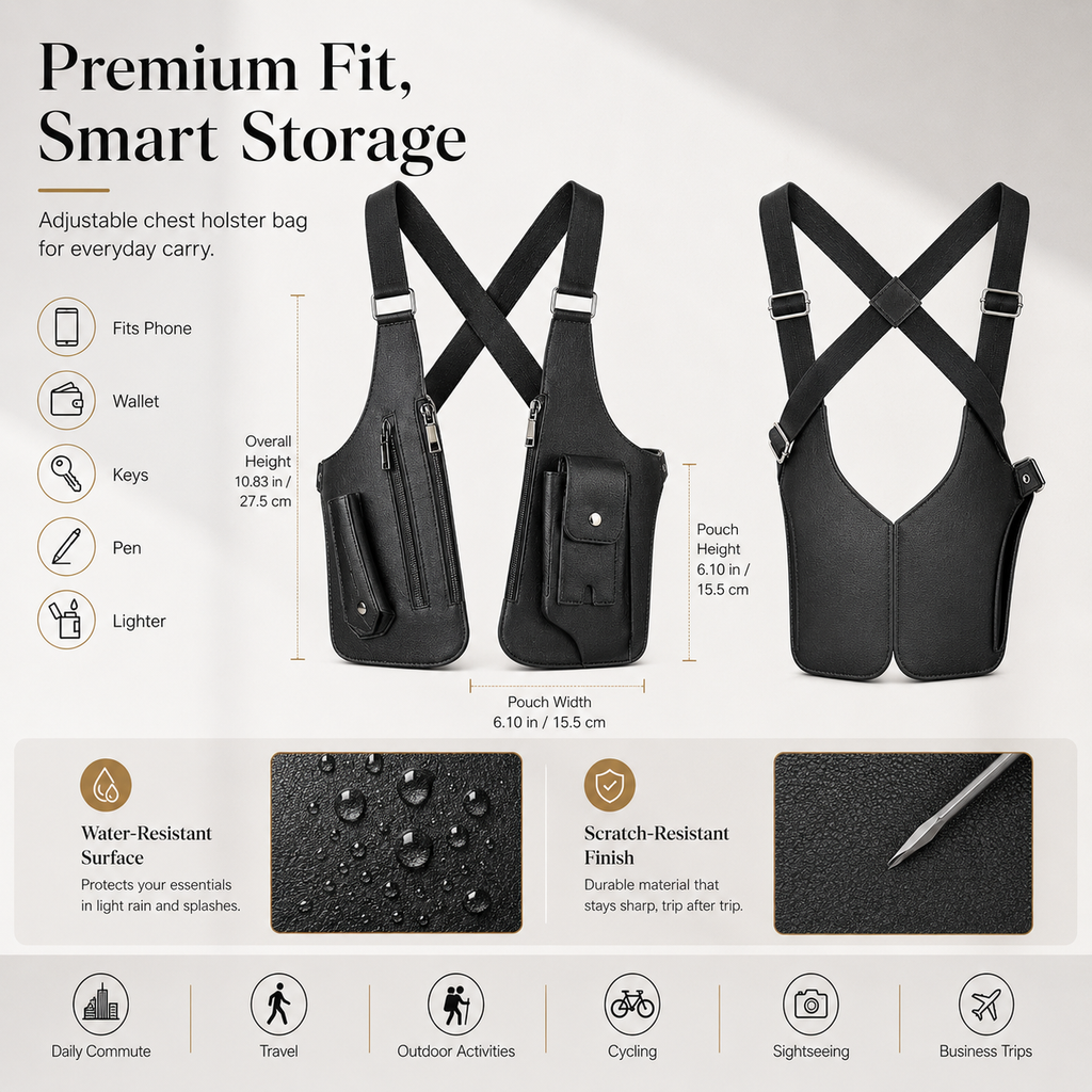 🎒 Concealed Carry Chest Holster Bag – Elevated Style