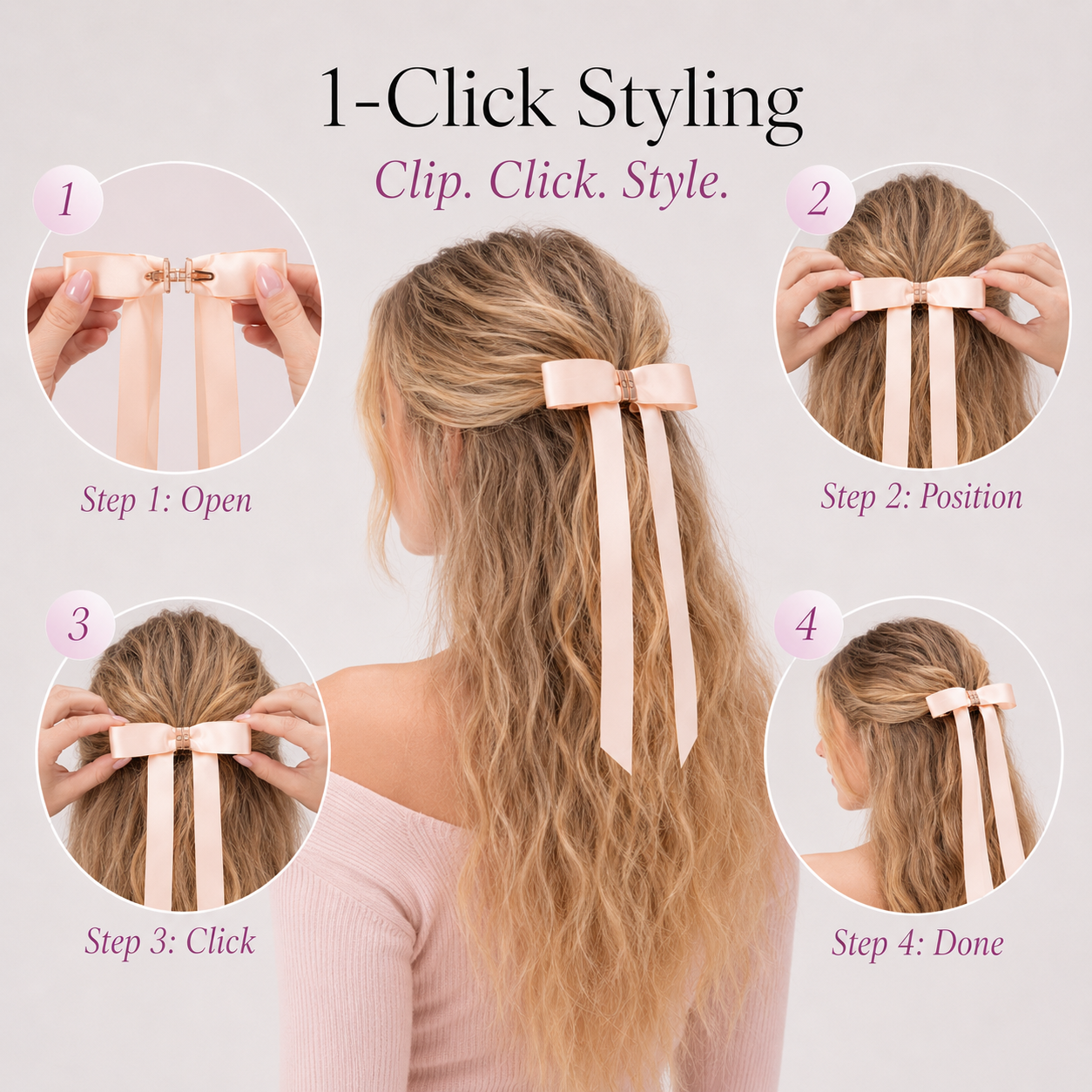 💖Metal Bow Magnetic Hair Clip 🎀