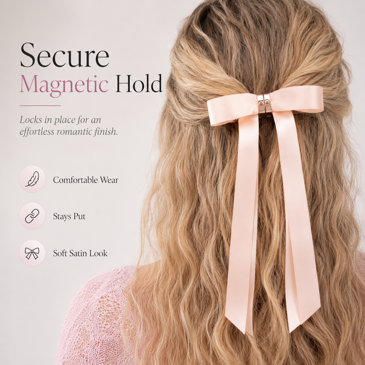 💖Metal Bow Magnetic Hair Clip 🎀