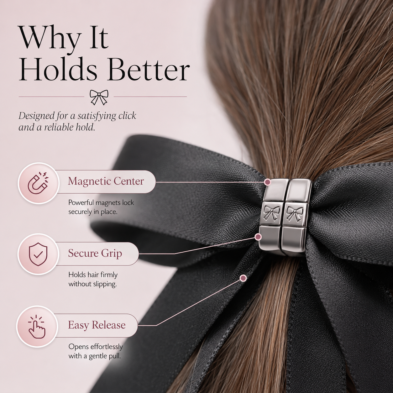 💖Metal Bow Magnetic Hair Clip 🎀