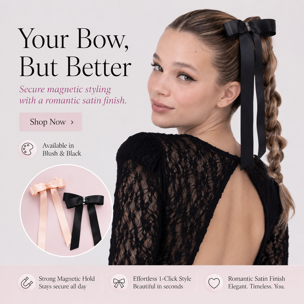 💖Metal Bow Magnetic Hair Clip 🎀