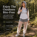 White Mesh Insect Protection Jacket | Lightweight Bug Barrier Outdoor Hoodie+Pant