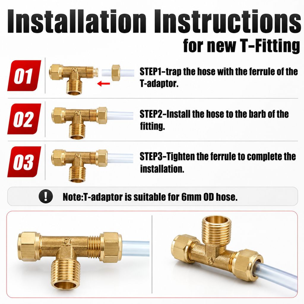 💨 High Flow Air Blow Gun Kit with 16FT Coiled PU Hose & Brass T-Fitting