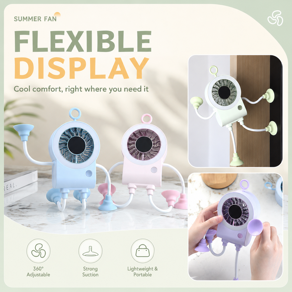 🌀 Cute Desk Fan – Say Hi to Cool Comfort