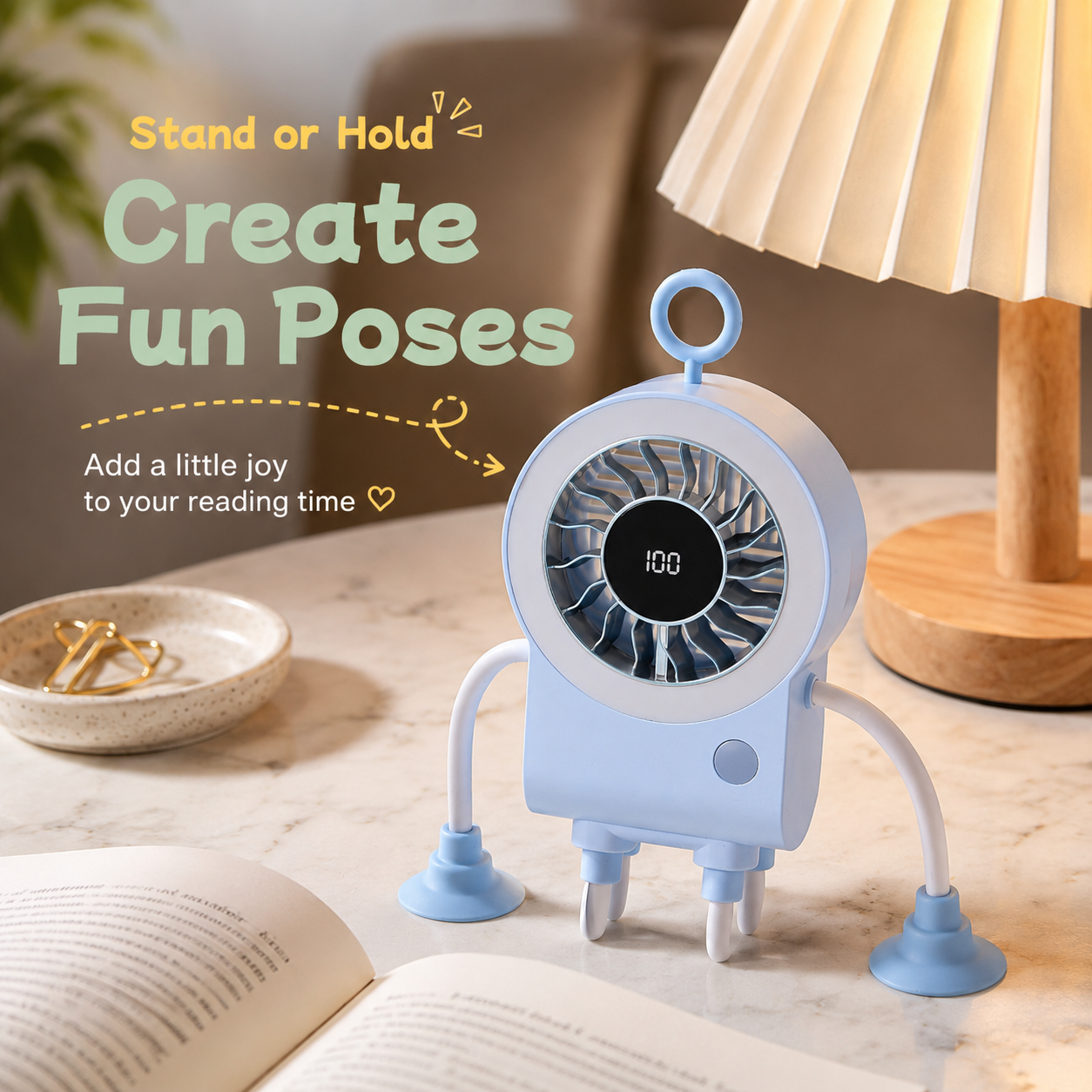 🌀 Cute Desk Fan – Say Hi to Cool Comfort