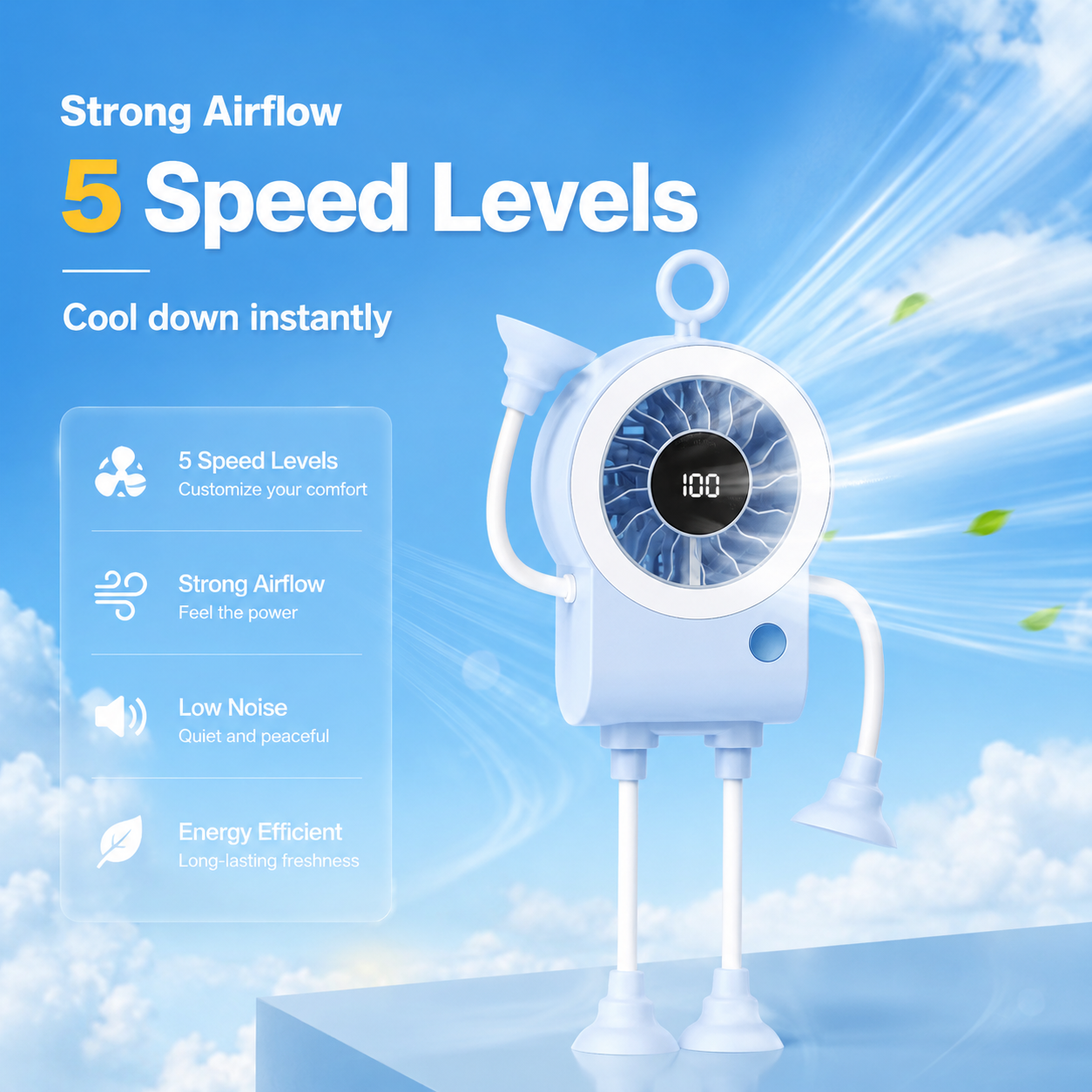 🌀 Cute Desk Fan – Say Hi to Cool Comfort