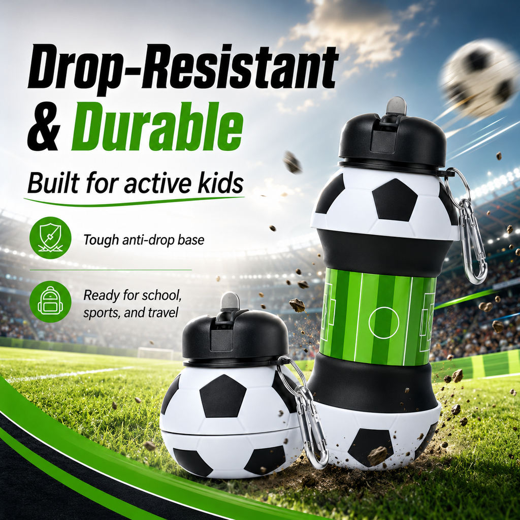 ⚽ Collapsible Soccer Water Bottle