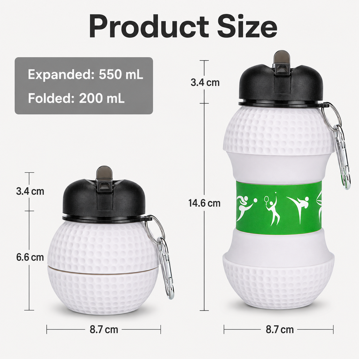 ⚽ Collapsible Soccer Water Bottle