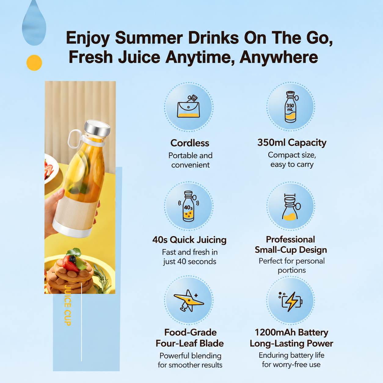 🍹Portable Electric Juicer Cup for Smoothies and Fresh Juice