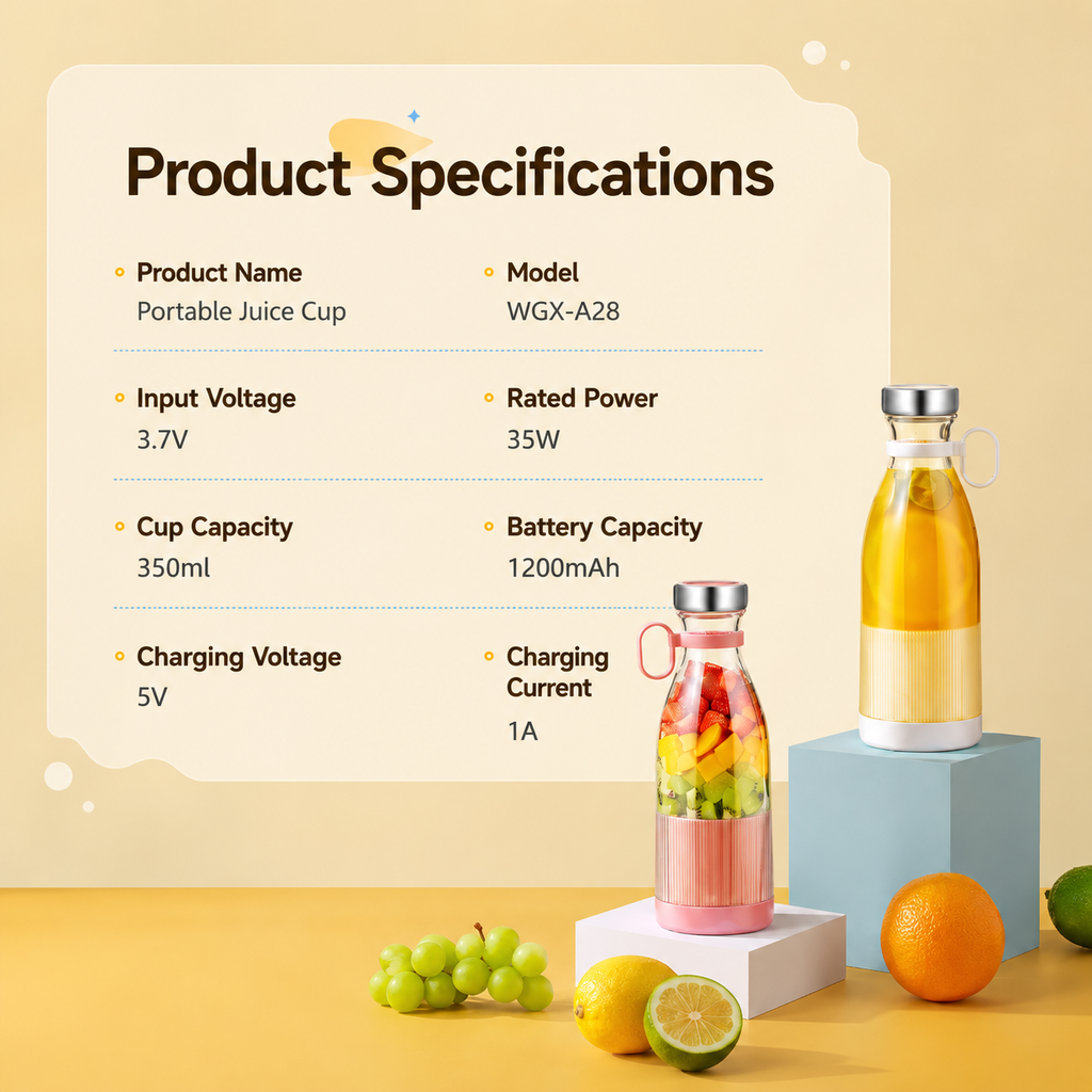 🍹Portable Electric Juicer Cup for Smoothies and Fresh Juice