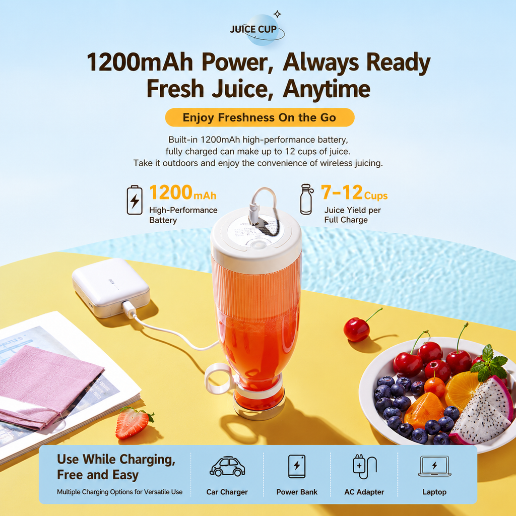 🍹Portable Electric Juicer Cup for Smoothies and Fresh Juice