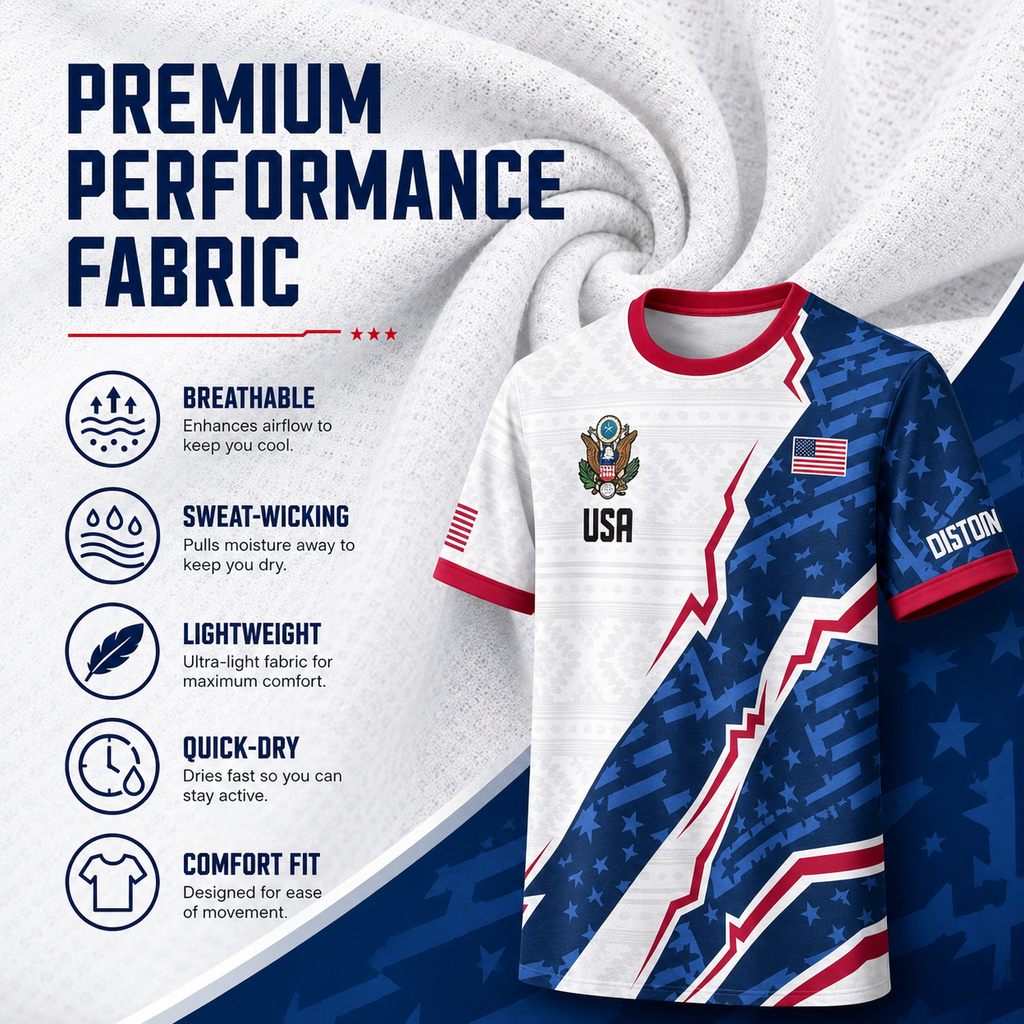 USA National Team Style Soccer Jersey 2026 V-Neck for Fans & Players