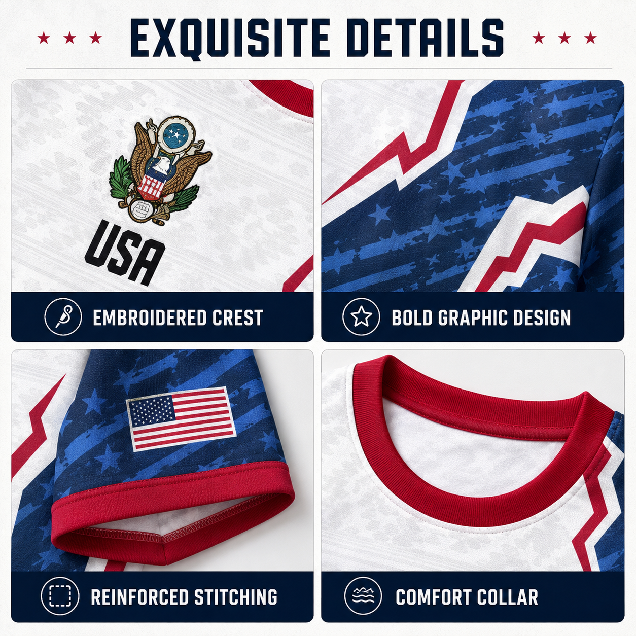 USA National Team Style Soccer Jersey 2026 V-Neck for Fans & Players