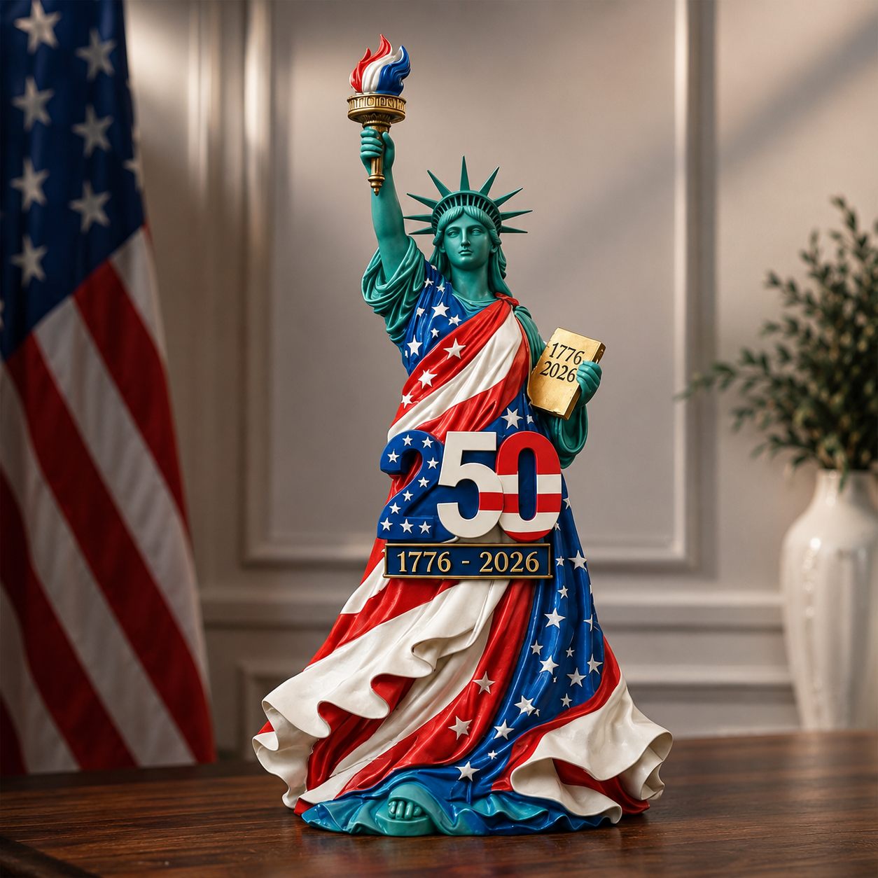 Handmade USA 250th Anniversary Statue of Liberty Figurine