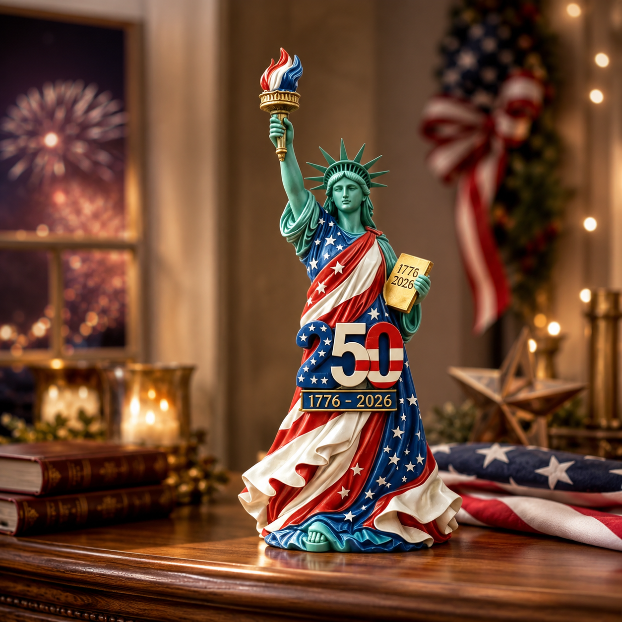 Handmade USA 250th Anniversary Statue of Liberty Figurine