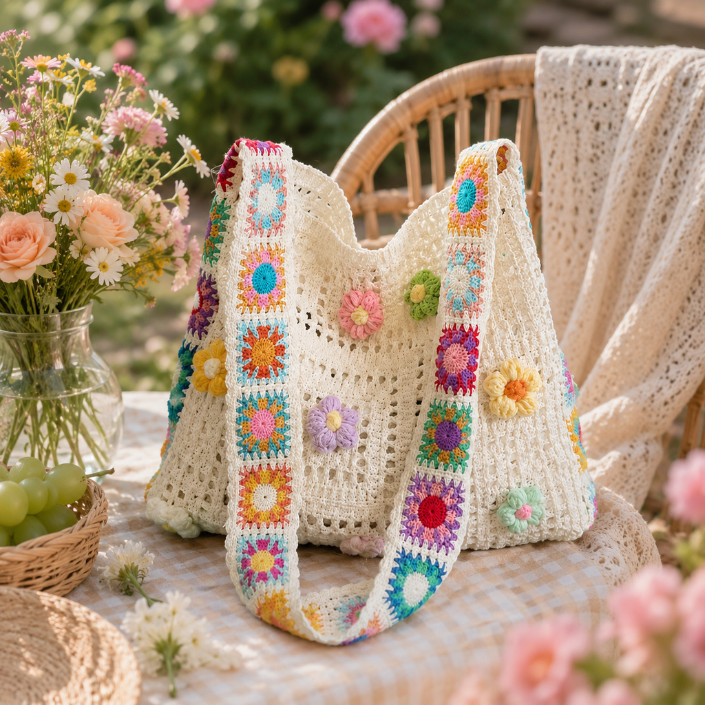 🌸50% OFF TODAY👜 Floral Patchwork Bag Wear It Shoulder or Crossbody