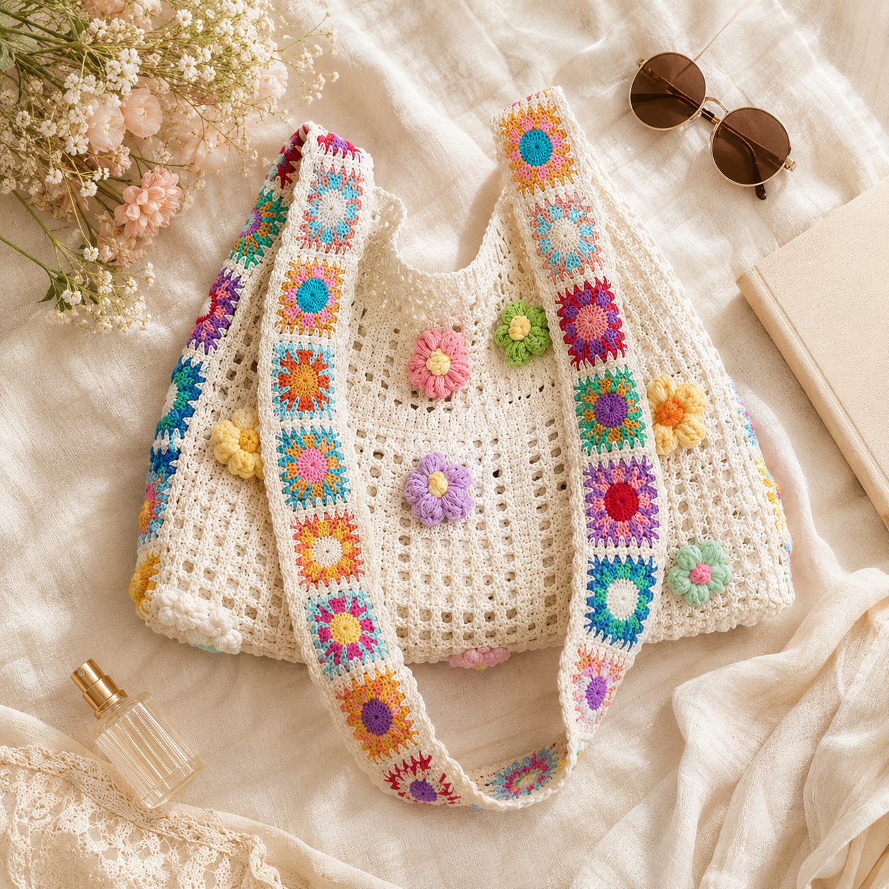 🌸50% OFF TODAY👜 Floral Patchwork Bag Wear It Shoulder or Crossbody