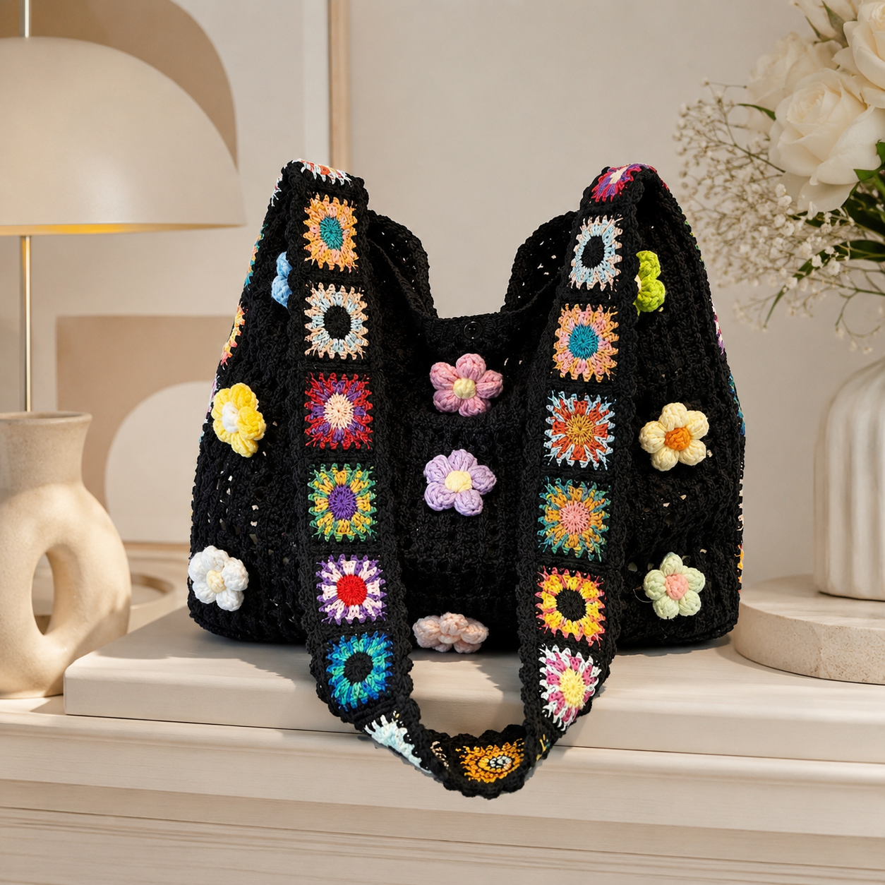🌸50% OFF TODAY👜 Floral Patchwork Bag Wear It Shoulder or Crossbody