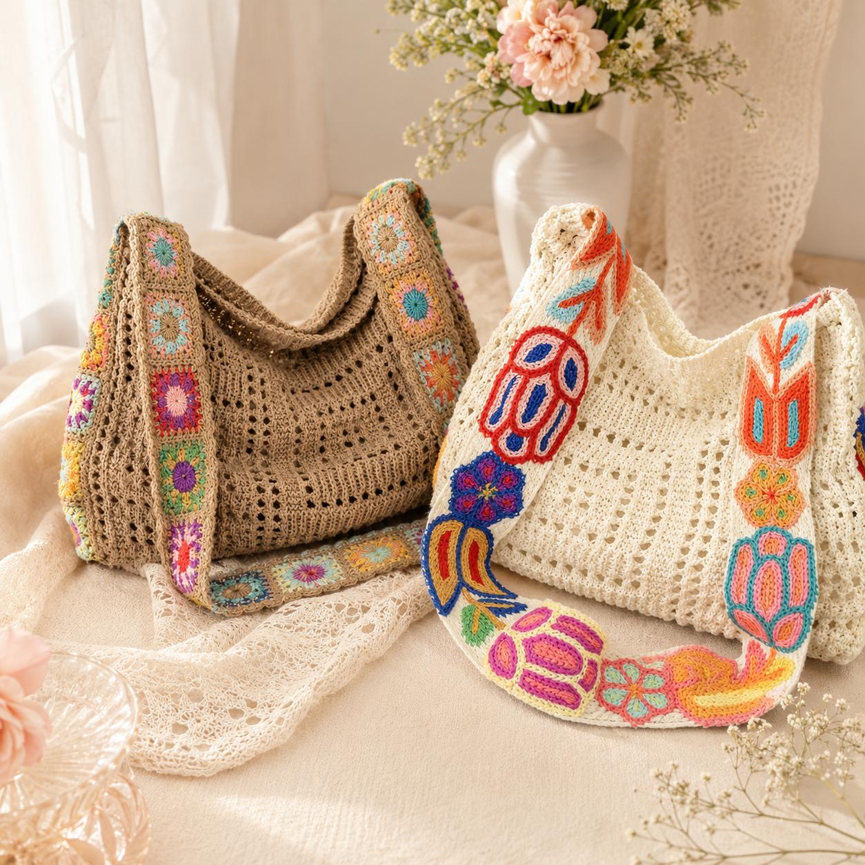 🌸50% OFF TODAY👜 Floral Patchwork Bag Wear It Shoulder or Crossbody