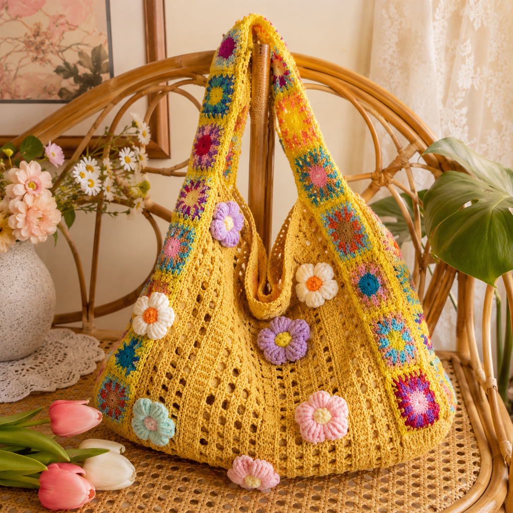🌸50% OFF TODAY👜 Floral Patchwork Bag Wear It Shoulder or Crossbody