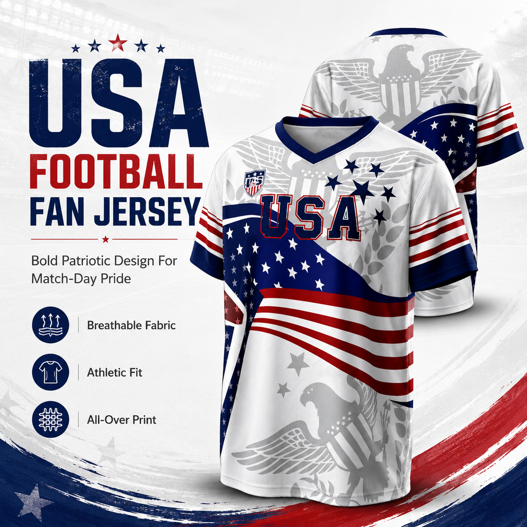 ⚽️V-Neck USA Bald Eagle Graphic Soccer Jersey, 2026 USA Fans Jersey, Gift for Soccer Fans, America Soccer Jersey for Player