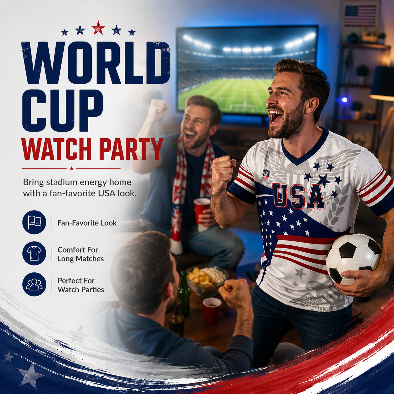 ⚽️V-Neck USA Bald Eagle Graphic Soccer Jersey, 2026 USA Fans Jersey, Gift for Soccer Fans, America Soccer Jersey for Player