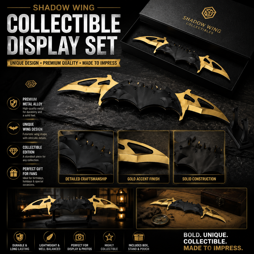⚡Nocturnal Wing Collectible Set – Premium Metal Display Art Piece (3 Finishes)