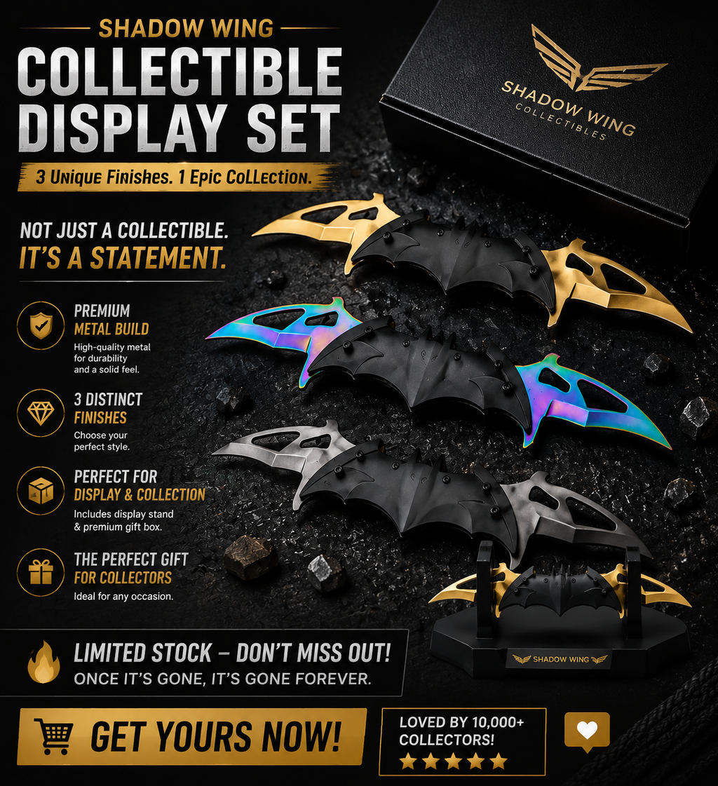 ⚡Nocturnal Wing Collectible Set – Premium Metal Display Art Piece (3 Finishes)